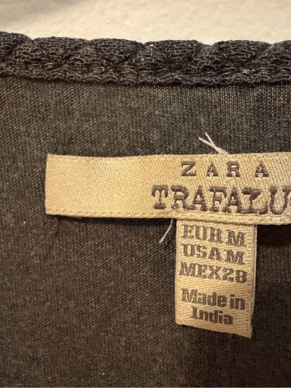 Zara Grey Tank Top with Multicolor Bead Embellishment - Picture 4 of 4